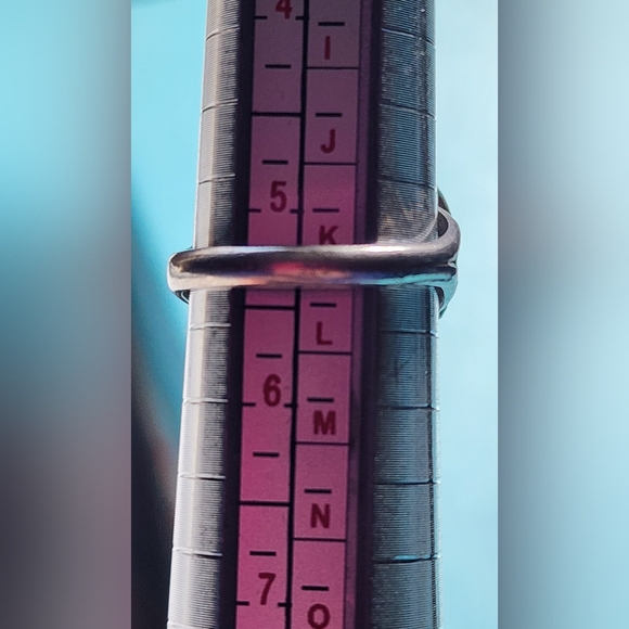 Vintage Navajo Turquoise Sterling Silver Ring, Size 5 1/4, Signed - Picture 7 of 11